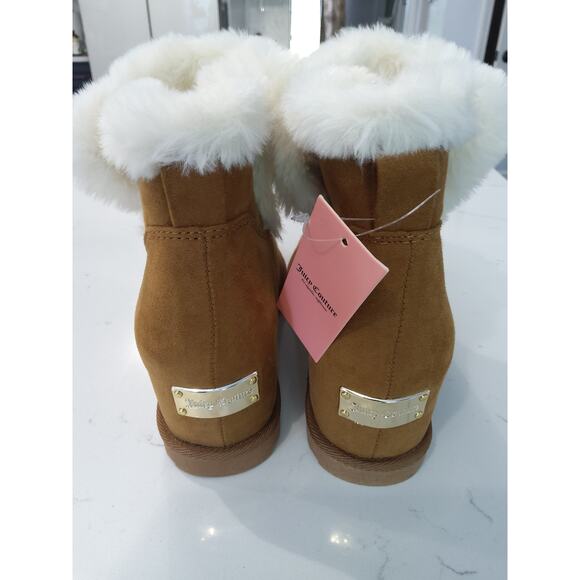 NWT! Juicy Couture Boots. Color-Cognac. Style Firecracker white fluff lined. - Picture 4 of 7